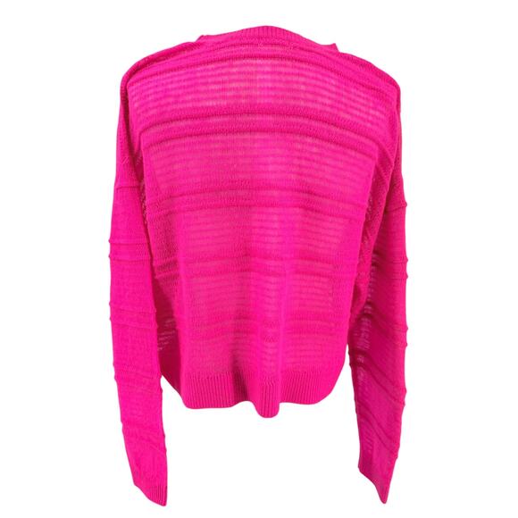 Anthropologie Pilcro Cashmere Sweater Hot Pink Cropped Oversize Size M/L NEW - Picture 5 of 6